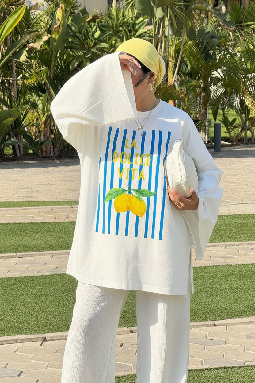 La Dolce Vita Lemon Oversized Tee "