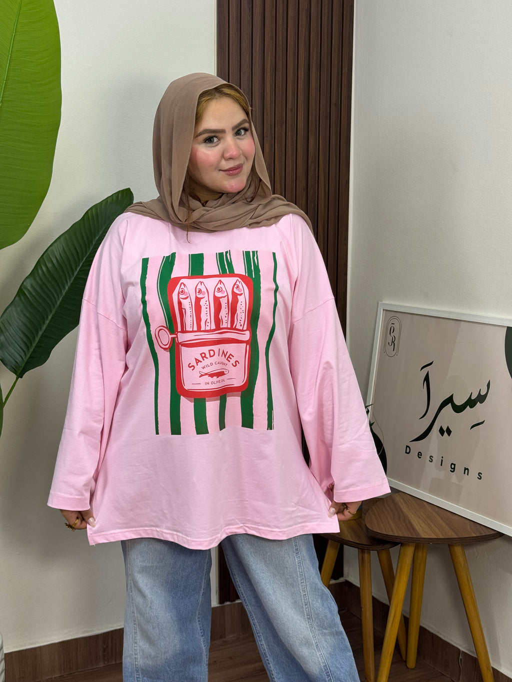 Vintage Sardine Graphic Oversized Tee "