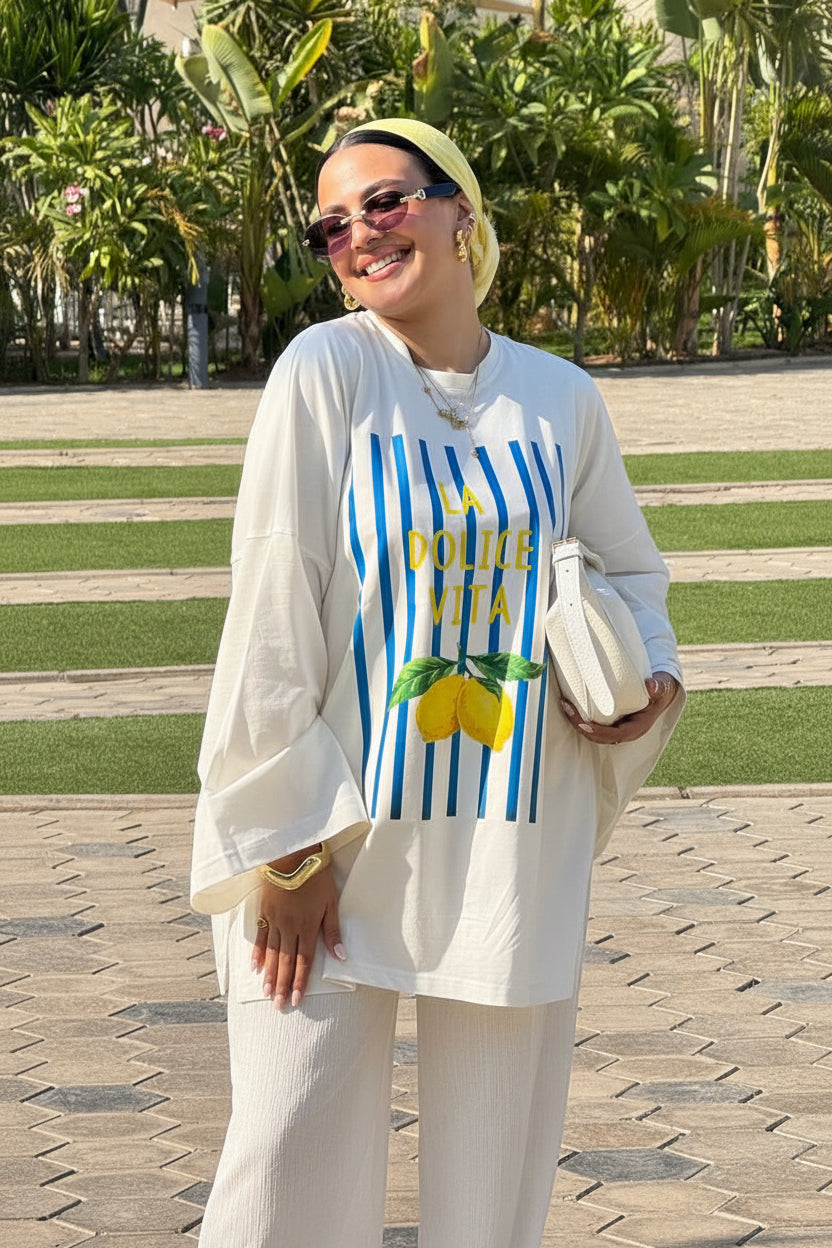 La Dolce Vita Lemon Oversized Tee "