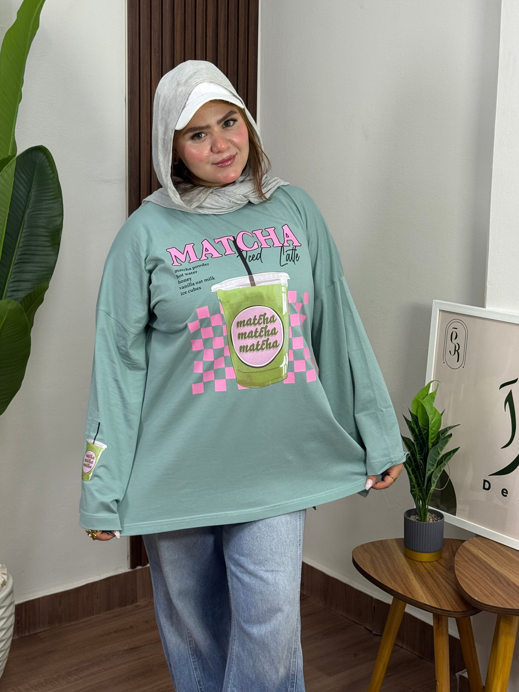 Matcha Iced Latte Oversized Tee "