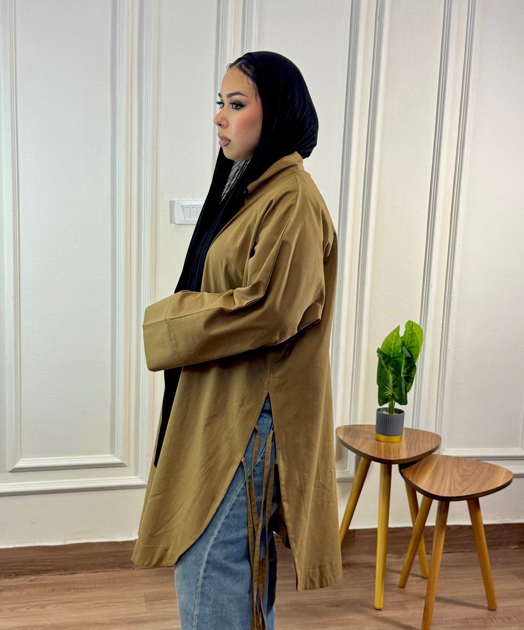 Linen Shirt in Light Brown
